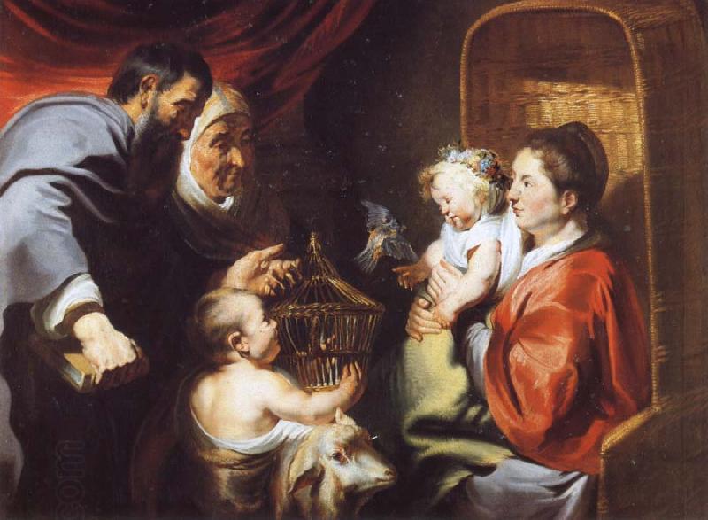 Jacob Jordaens The Virgin and Child with Saints Zacharias,Elizabeth and John the Baptist oil painting picture